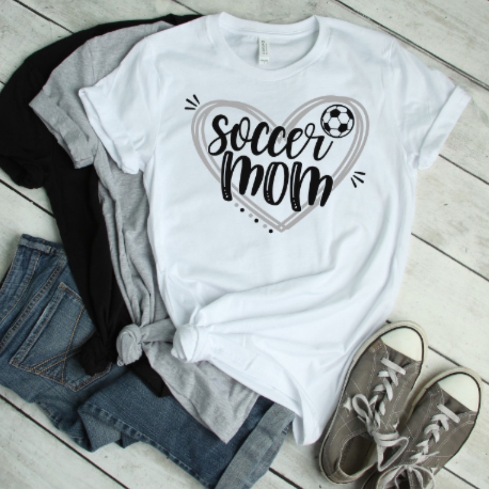 NWT Soccer Mom Heart Graphic Tee